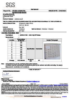 EG Powder Coating Thickness Test