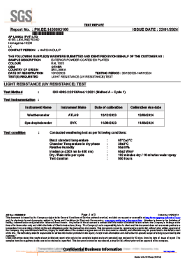 UV Radiation Resistance Test